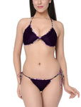 women satin bra panty lingerie set