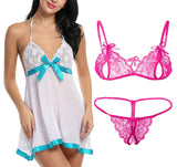 Women sexy babydoll lingerie with bra panty lingerie set