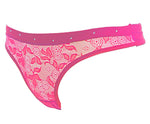women embellished lace thong panties