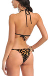 women sexy animal print velvet bikini bra panty lingerie set