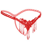 women sexy thong g-string pearl panties