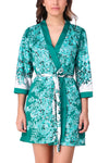 women sexy floral satin robe nightwear with lingerie set