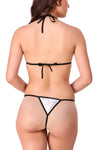 Woman sexy silver bra panty lingerie set