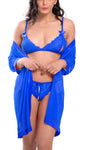 Women nightwear robe with bra panty