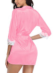 Women babydoll nightwear robe with bra panty combo
