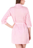 Women super hot striped satin nightwear robe