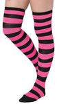 women over the knee high striped socks