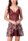 women satin babydoll nightwear lingerie