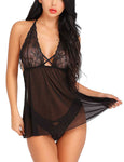 women sexy lace babydoll nightwear lingerie with lace panty