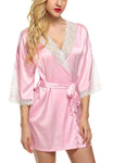 women sexy satin nightwear robe