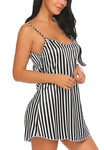 women sexy satin babydoll nightwear lingerie with panty