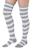 women over the knee high striped socks
