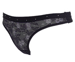 women embellished lace thong panties