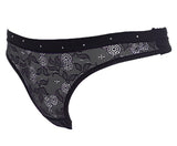 women embellished lace thong panties