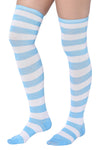 women over the knee high striped socks