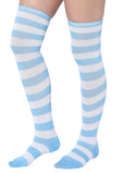 women over the knee high striped socks