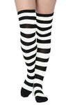 women over the knee high striped socks
