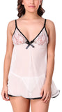 women white babydoll lingerie with panty