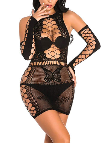 women fishnet sexy babydoll lingerie