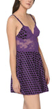 women satin polka babydoll lace nightwear