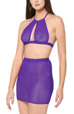 women sexy fishnet bra and skirt lingerie set
