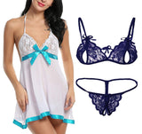 Women sexy babydoll lingerie with bra panty lingerie set