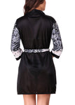 women satin floral print nightwear robe 
