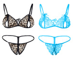 women sexy lingerie set peek a boo bra panty pack of 2
