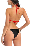 women sexy black bikini bra panty lingerie set