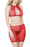 women sexy fishnet babydoll nightwear lingerie set