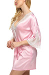women satin lace nightwear robe