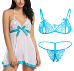 Women sexy babydoll lingerie with bra panty lingerie set