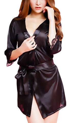 women plus size satin nightwear robe