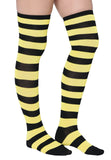 women over the knee high striped socks