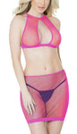 women sexy fishnet babydoll nightwear lingerie set