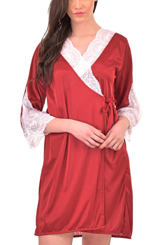 women satin robe nightwear 