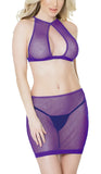 women sexy fishnet babydoll nightwear lingerie set