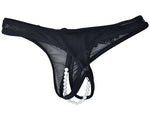 women sexy open crotch thong pearl panties