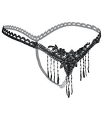 women sexy thong g-string pearl panties