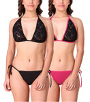 Women lace bra panty set combo