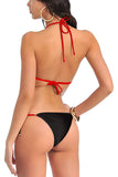 Xs and Os Women Embellished Bikini Bra Panty Lingerie Set with Over The Knee High Socks