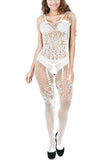 Xs and Os Women's Fishnet Body Stocking Floral Bodysuit Lingerie