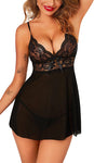 women black babydoll nightwear lingerie with panty