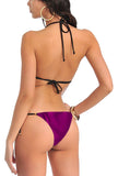 Xs and Os Women's Animal Print Embellished Bikini Bra Panty Lingerie Set