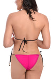 Xs and Os Women Spandex Halter Side Tie Bra Panty Bikini Lingerie Set Combo