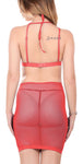Xs and Os Women Fishnet Babydoll Halter Top and Skirt