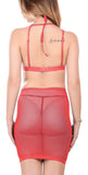 Xs and Os Women Fishnet Babydoll Halter Top and Skirt