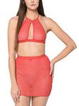 Xs and Os Women's Fishnet Babydoll Lingerie Set