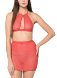 Xs and Os Women's Fishnet Babydoll Lingerie Set