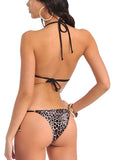 Xs and Os Women Animal Print Velvet Embellished Bikini Bra Panty Lingerie Set